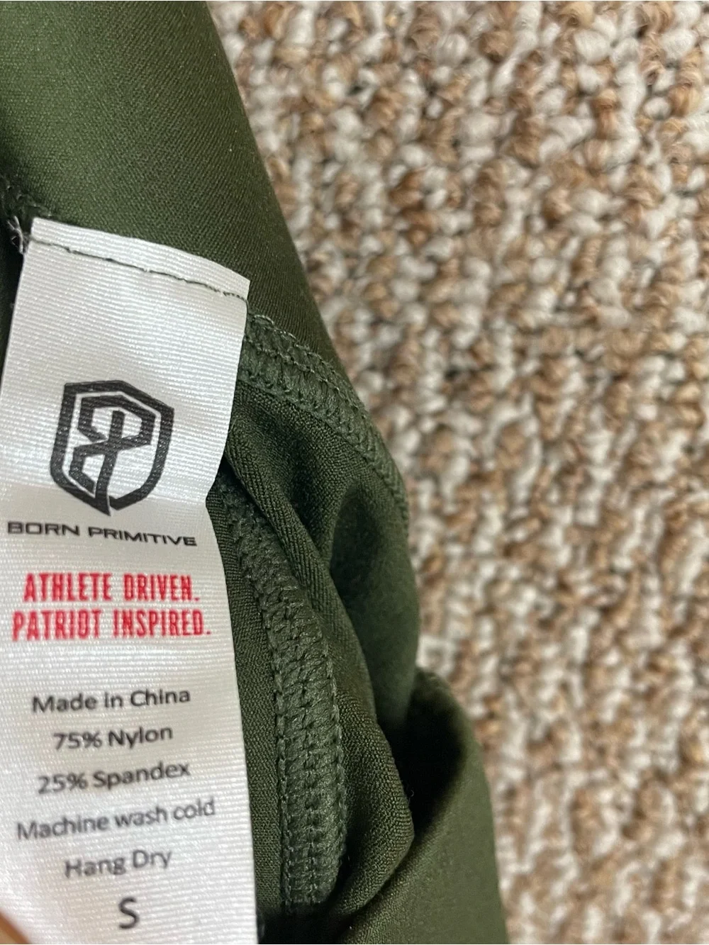 Born Primitive Leggings Women’s Small Green Yoga Gym Workout Nylon Stretch T94